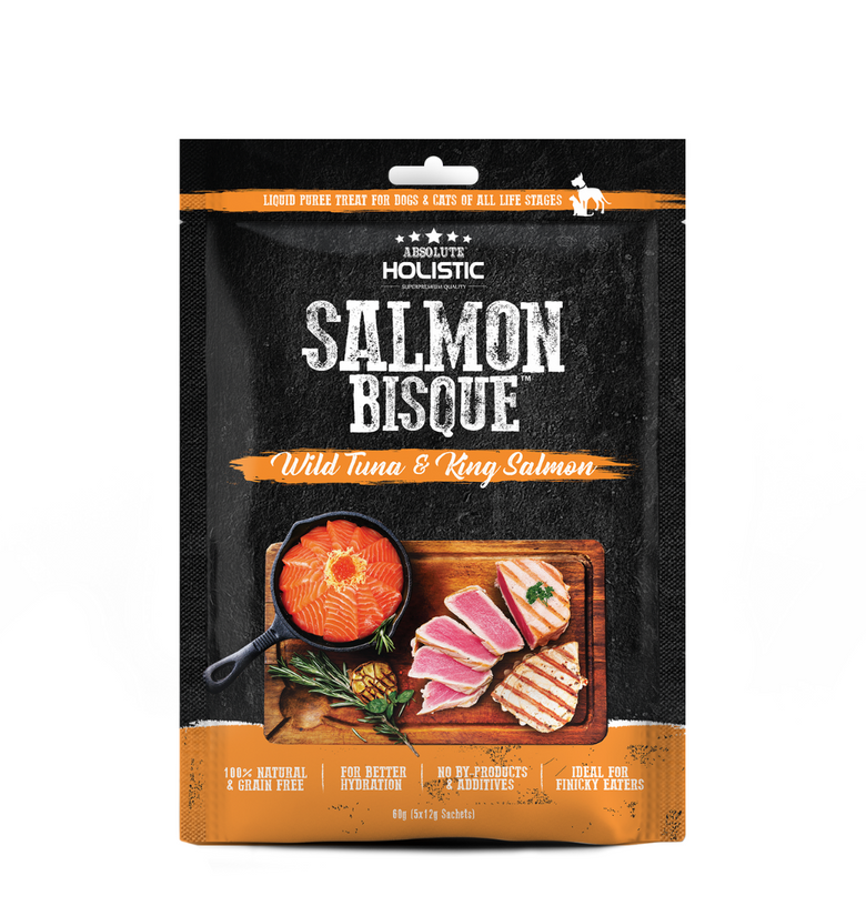 Absolute Holistic Salmon Bisque Wild Tuna and King Salmon Treat Pack for Cats & Dogs